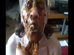 Dirty scat girl eating poop like chocolate